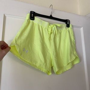 Under Armour Neon Tennis Ball Yellow Running Jogging Shorts lightweight small